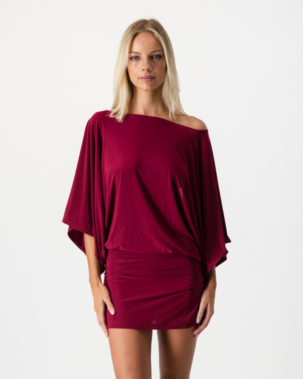 Athena Mini Dress - Maroon