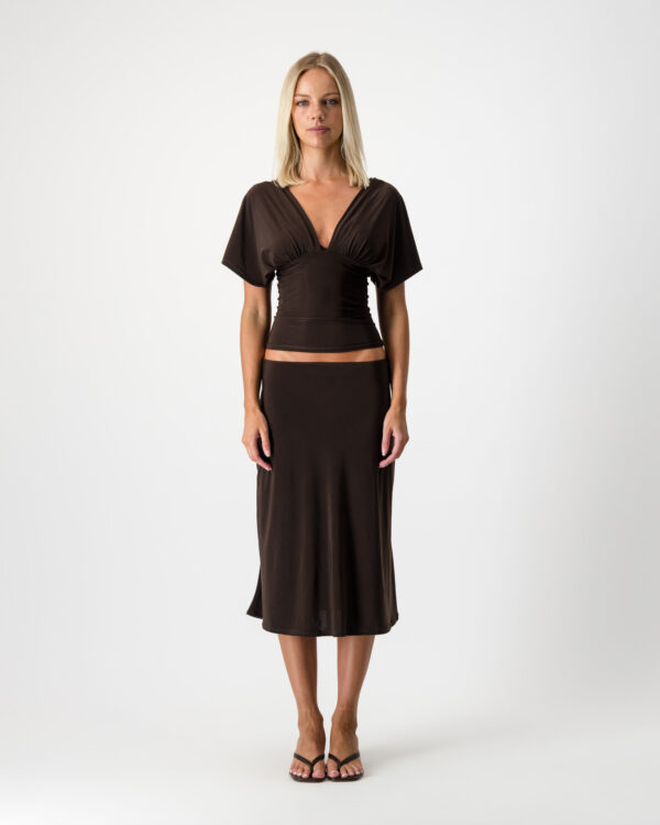 Gaia Midi Skirt - Chocolate Brown (PRE ORDER)